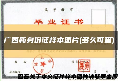 广西新身份证样本图片(多久可查)缩略图