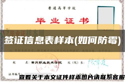 签证信息表样本(如何防霉)缩略图