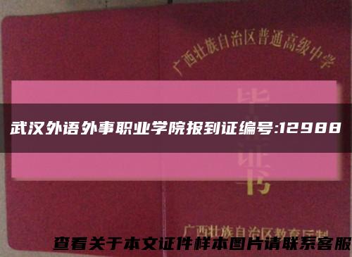 武汉外语外事职业学院报到证编号:12988缩略图