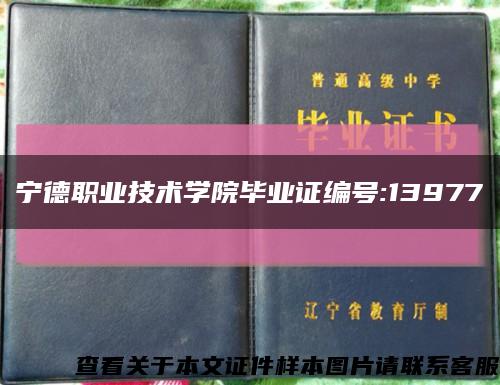 宁德职业技术学院毕业证编号:13977缩略图