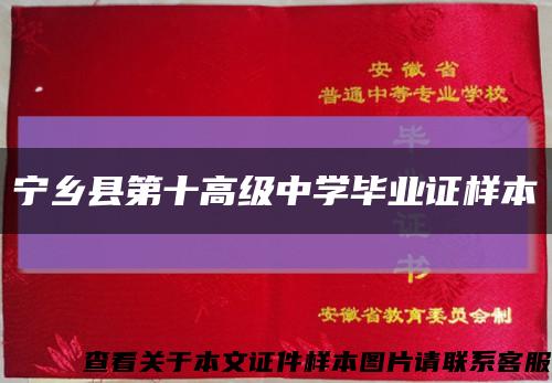 宁乡县第十高级中学毕业证样本缩略图