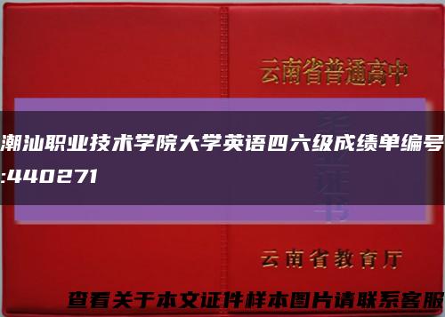 潮汕职业技术学院大学英语四六级成绩单编号:440271缩略图