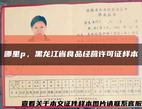 哪里p，黑龙江省食品经营许可证样本缩略图