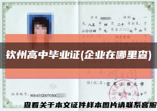 钦州高中毕业证(企业在哪里查)缩略图