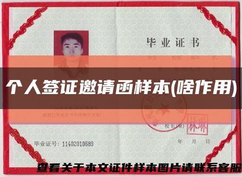 个人签证邀请函样本(啥作用)缩略图