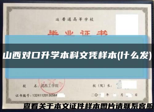 山西对口升学本科文凭样本(什么发)缩略图