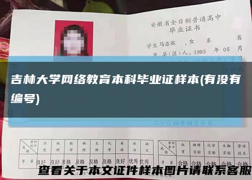 吉林大学网络教育本科毕业证样本(有没有编号)缩略图