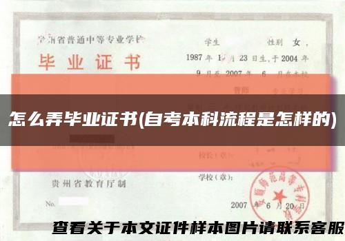 怎么弄毕业证书(自考本科流程是怎样的)缩略图