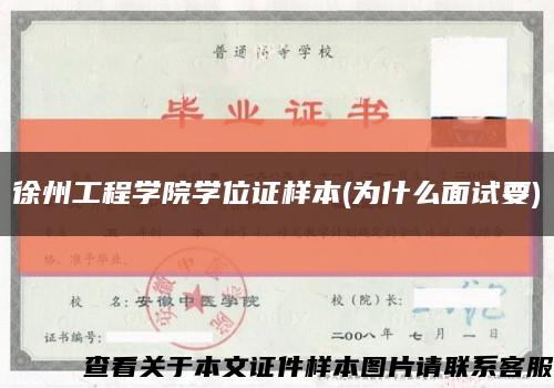 徐州工程学院学位证样本(为什么面试要)缩略图