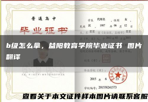 b级怎么拿，益阳教育学院毕业证书 图片翻译缩略图