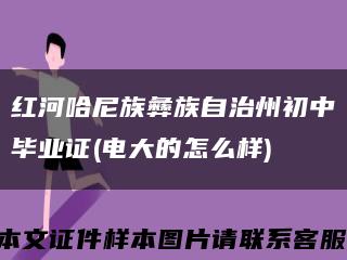 红河哈尼族彝族自治州初中毕业证(电大的怎么样)缩略图