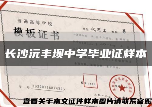 长沙沅丰坝中学毕业证样本缩略图