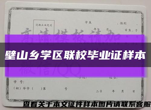 壁山乡学区联校毕业证样本缩略图