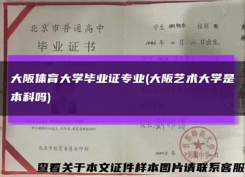 大阪体育大学毕业证专业(大阪艺术大学是本科吗)缩略图