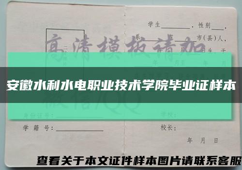 安徽水利水电职业技术学院毕业证样本缩略图