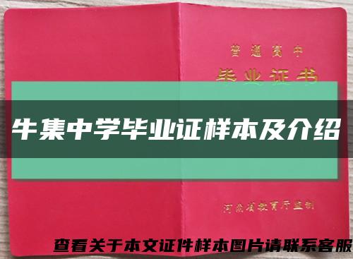 牛集中学毕业证样本及介绍缩略图