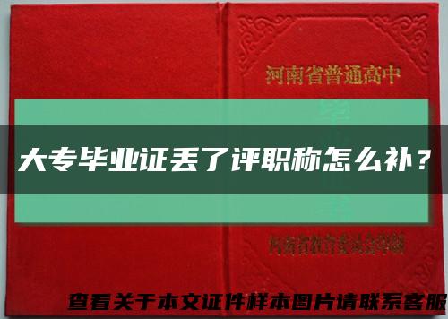 大专毕业证丢了评职称怎么补？缩略图