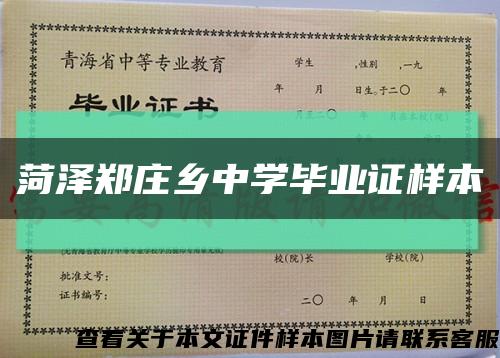 菏泽郑庄乡中学毕业证样本缩略图