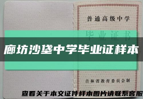 廊坊沙垡中学毕业证样本缩略图