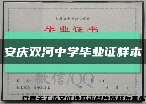 安庆双河中学毕业证样本缩略图