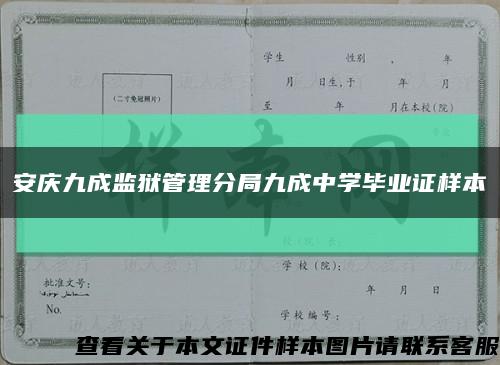 安庆九成监狱管理分局九成中学毕业证样本缩略图