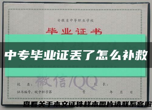 中专毕业证丢了怎么补救缩略图