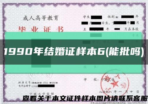 1990年结婚证样本6(能批吗)缩略图