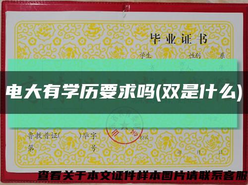 电大有学历要求吗(双是什么)缩略图