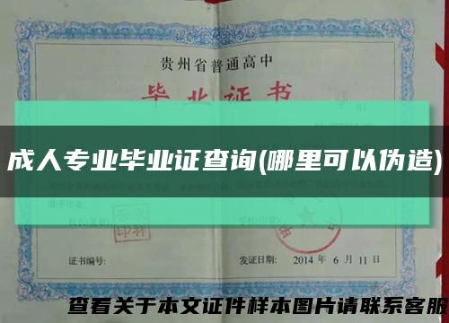 成人专业毕业证查询(哪里可以伪造)缩略图