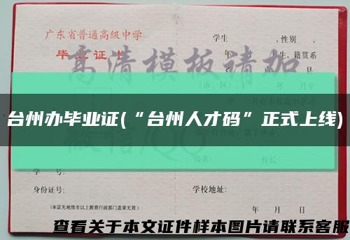 台州办毕业证(“台州人才码”正式上线)缩略图