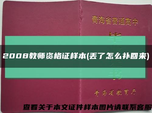 2008教师资格证样本(丢了怎么补回来)缩略图