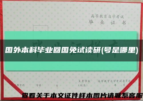 国外本科毕业回国免试读研(号是哪里)缩略图