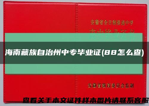 海南藏族自治州中专毕业证(88怎么查)缩略图