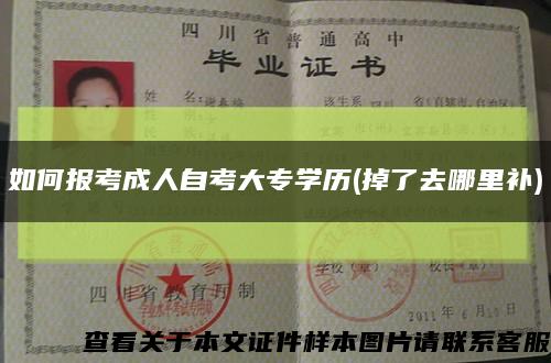 如何报考成人自考大专学历(掉了去哪里补)缩略图