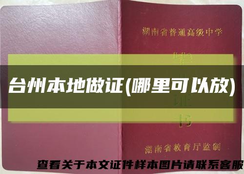 台州本地做证(哪里可以放)缩略图