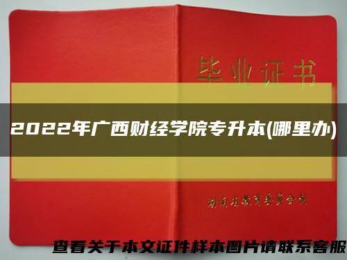 2022年广西财经学院专升本(哪里办)缩略图