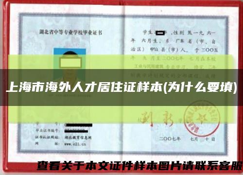 上海市海外人才居住证样本(为什么要填)缩略图