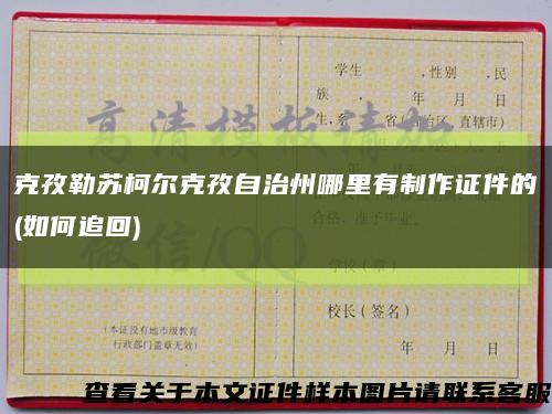 克孜勒苏柯尔克孜自治州哪里有制作证件的(如何追回)缩略图