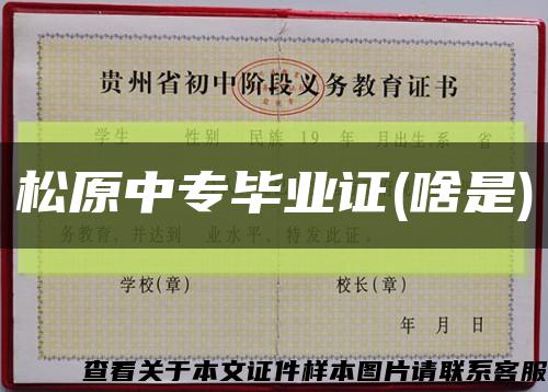 松原中专毕业证(啥是)缩略图