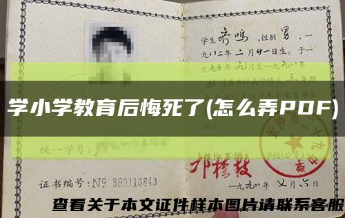 学小学教育后悔死了(怎么弄PDF)缩略图