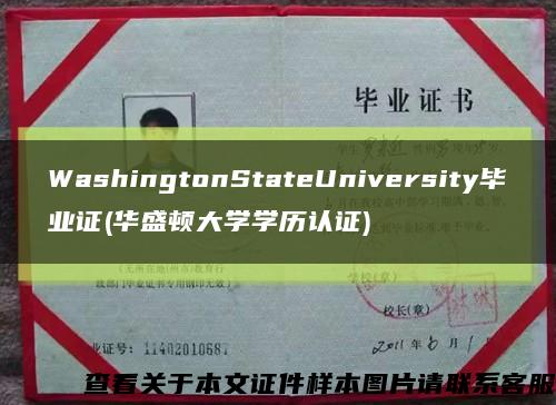 WashingtonStateUniversity毕业证(华盛顿大学学历认证)缩略图