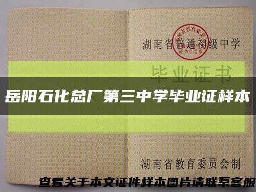岳阳石化总厂第三中学毕业证样本缩略图