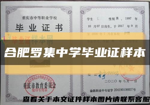 合肥罗集中学毕业证样本缩略图