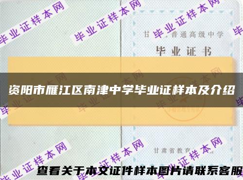 资阳市雁江区南津中学毕业证样本及介绍缩略图