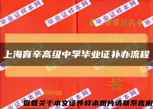 上海育辛高级中学毕业证补办流程缩略图