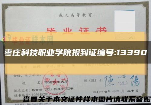 枣庄科技职业学院报到证编号:13390缩略图