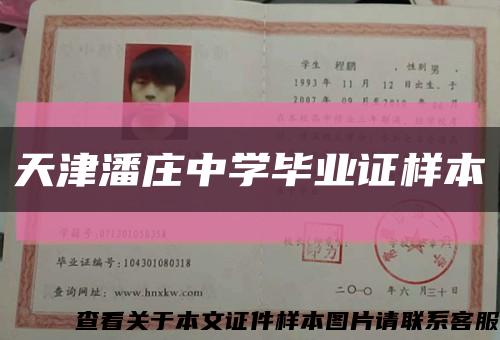 天津潘庄中学毕业证样本缩略图