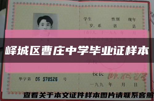 峄城区曹庄中学毕业证样本缩略图