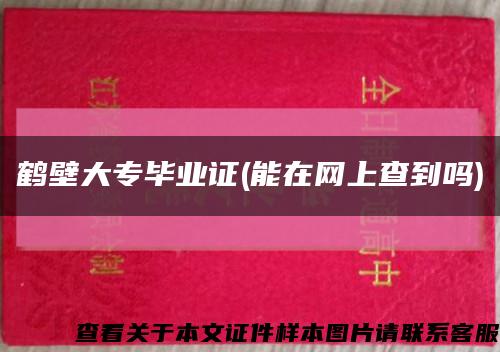 鹤壁大专毕业证(能在网上查到吗)缩略图