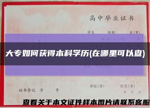 大专如何获得本科学历(在哪里可以查)缩略图